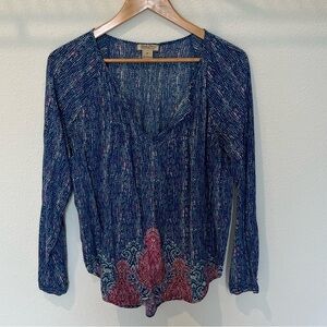 Lucky Brand Blue Print Top